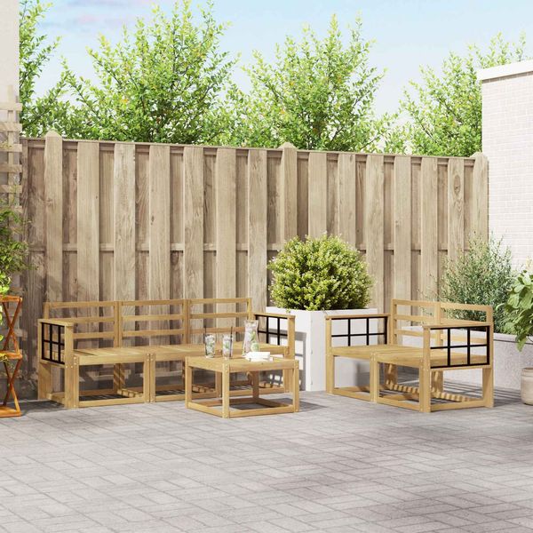 vidaXL Outdoor-Sofagarnitur 6 pcs Weiß 59 x 59 x 37 cm 3387253