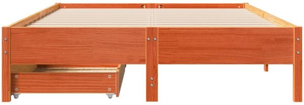 vidaXL Massivholzbett ohne Matratze Wachsbraun 120x190 cm Kiefernholz 3301730 Bild 4