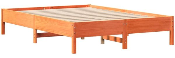 vidaXL Massivholzbett ohne Matratze Wachsbraun 120x190 cm Kiefernholz 3301730 Bild 5