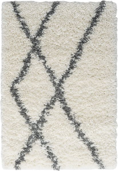 Hochflor Teppich SHAGGY-Raute creme rechteckig diverse Größen