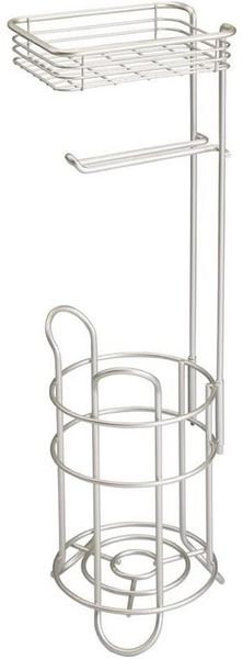 mDesign Toilettenpapierhalter Klopapierhalter Regal freistehend Metall Silber