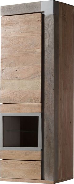 Hängevitrine Akazie 48x35x142 beige lackiert Amsterdam #112