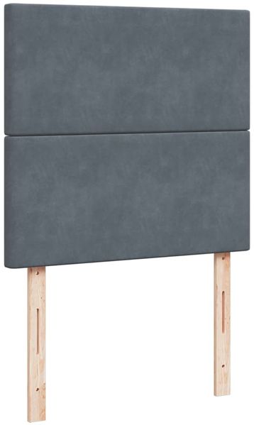 vidaXL Boxspringbett mit Matratze Dunkelgrau 90x190 cm Samt 3293081 Bild 7