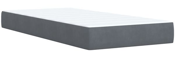 vidaXL Boxspringbett mit Matratze Dunkelgrau 90x190 cm Samt 3293081 Bild 9