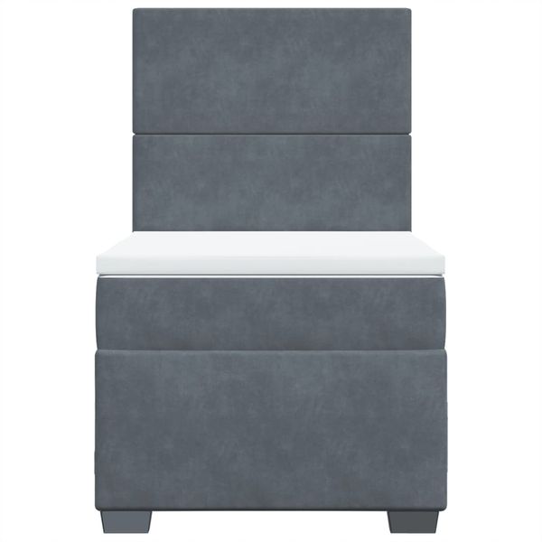 vidaXL Boxspringbett mit Matratze Dunkelgrau 90x190 cm Samt 3293081 Bild 6