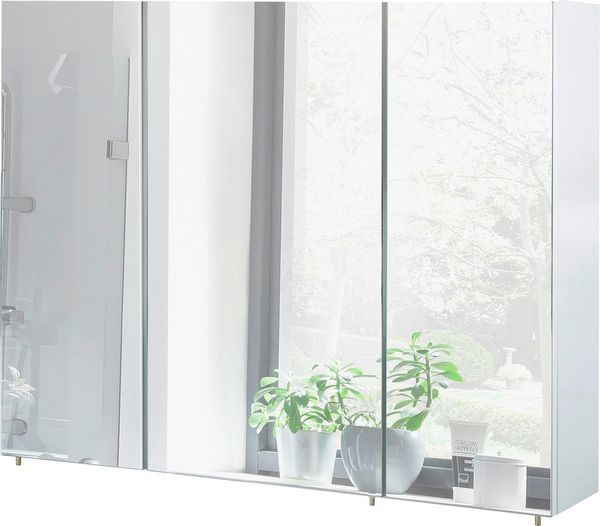Schildmeyer Basic Spiegelschrank, Melaminharzbeschichtete Spanplatte, Weiß, 100 cm