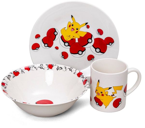 Frühstücksset (Schale, Teller, Tasse) - Pokémon - Pikachu Pokéball