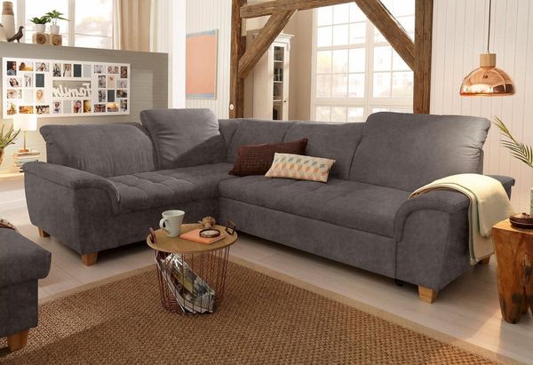 Home affaire Ecksofa Lyla fester Sitzkomfort, bequeme Armlehnen, Breite 275cm, L-Form, wahlweise mit Rückenfunktion und Bettfunktion