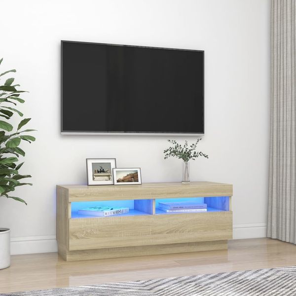 vidaXL TV-Schrank mit LED-Leuchten Sonoma-Eiche 100x35x40 cm 804457