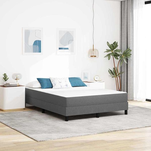 vidaXL Bettmatratze mit Matratze Hellgrau 160 x 200 cm Stoff 42008296