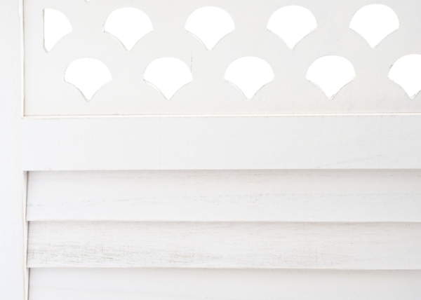 Paravent HWC-A84, Raumteiler Trennwand Sichtschutz, Ornamente 170x245cm ~ weiß Bild 3