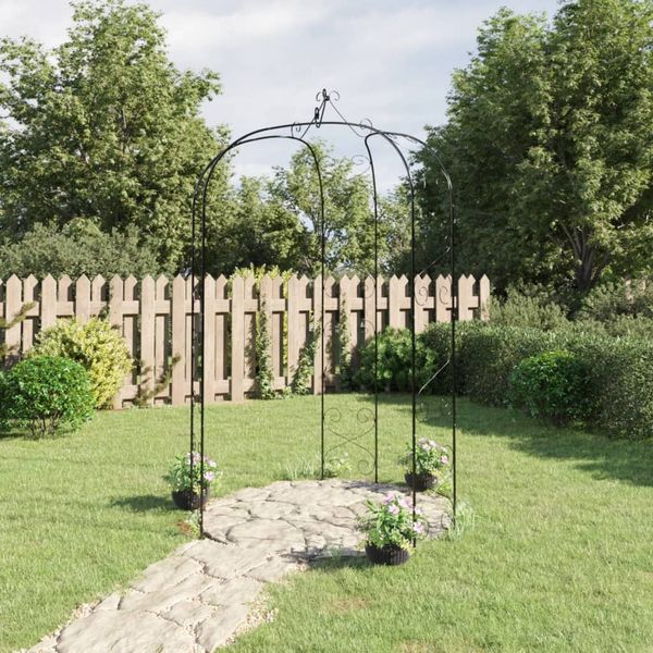 vidaXL Gartenbogen Schwarz Ø180x255 cm Stahl 319351