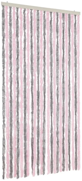 vidaXL Fliegenvorhang Silbergrau und Rosa 100x230 cm Chenille 377366