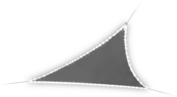 Solar Sonnensegel mit 107 LEDs Dreieck Anthrazit 3,6m, Terrassensegel für Balkon