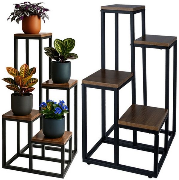 Ruhhy Standregal Dekoregal Blumenständer Standregal, Spar-Set 1-tlg, trägt bis zu 50 kg Gesamtlast, je Fachboden bis 12,5 kg