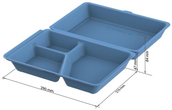 elasto Aufbewahrungssystem Menübox "ToGo" XL, 3 fach unterfächert