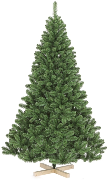 SALCAR 210 cm Künstlicher Weihnachtsbaum – Naturgetreu Weihnachtsbaum mit PVC-runder Spitze, Premium Nordmanntanne, 2,1 m Tannenbaum mit Holzständer