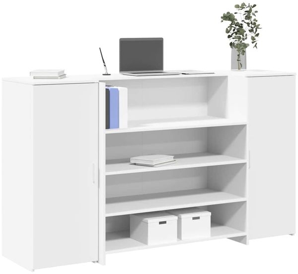 vidaXL Empfangstresen Weiß 180 x 50 x 103,5 cm Holzwerkstoff 3324169