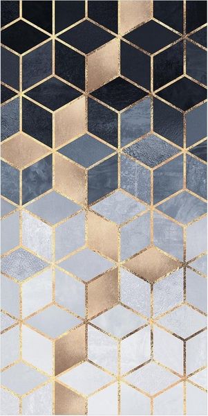 Bilderdepot24 Teppich Teppich Vinyl Flur Küche 3D Abstrakt funktional lang modern, Läufer - gold glatt, nass wischbar (Schmutz, Tierhaare) Saugroboter & Bodenheizung geeignet