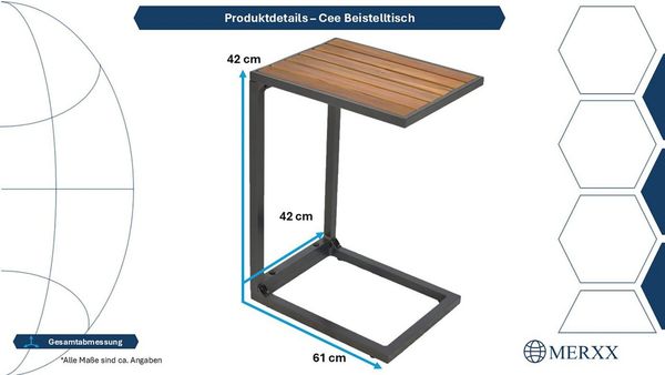 MERXX Beistelltisch Cee, BxTxH: 41,5x32x61,5 cm