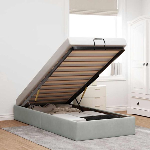 vidaXL Ottoman-Bett ohne Matratze Hellgrau 80x200 cm Samt 3310925