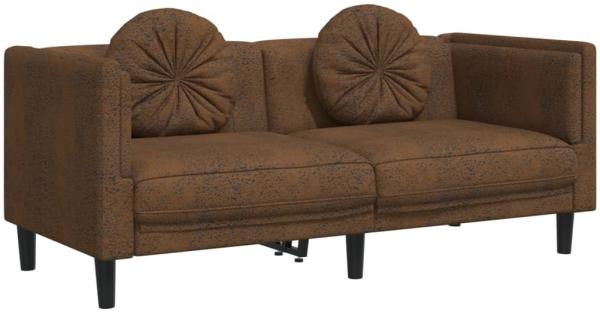 vidaXL 2-Sitzer Sofa mit Kissen Braun Kunstleder Wildleder-Optik 372641