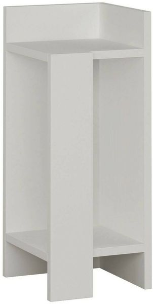 Dmora Nachttisch Germana, Niedrige Kommode, Tisch, Multifunktionaler Nachttisch, 25x27h60 cm, Weiß