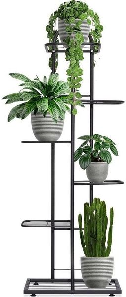Vilde Blumenständer 6-stufig für Töpfe Metall schwarz 118 cm