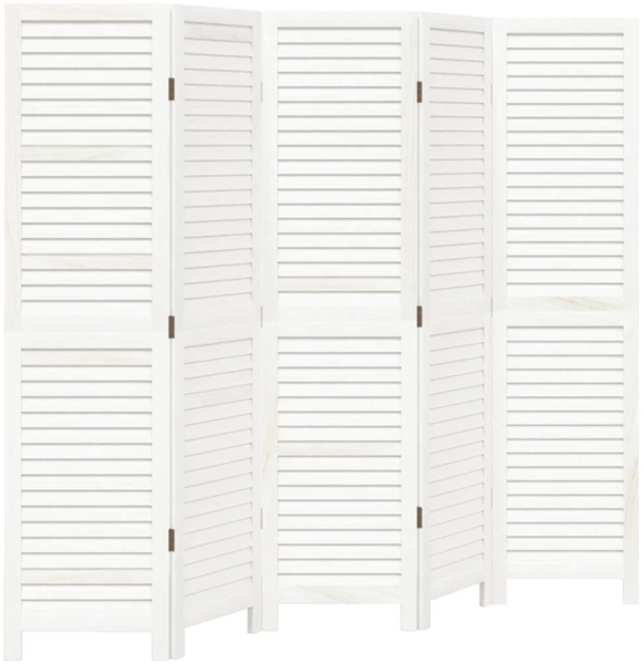 vidaXL 5-tlg. Raumteiler Weiß Massivholz Paulownia 358837