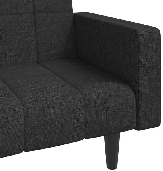 vidaXL Schlafsofa 2-Sitzer mit 2 Kissen Schwarz Stoff 375835 Bild 9