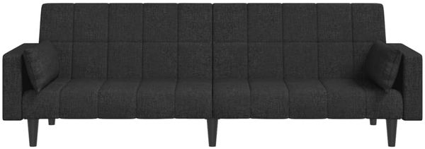 vidaXL Schlafsofa 2-Sitzer mit 2 Kissen Schwarz Stoff 375835 Bild 5