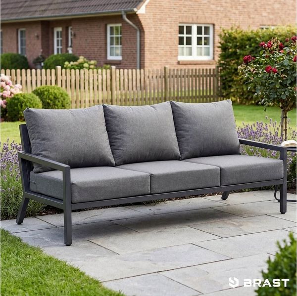 BRAST Gartenlounge-Set Aluminium Adria, viele Varianten & Module, (Loungemöbel Essgruppe Gartenmöbel, bis zu 5 Personen, Sofa Sessel Tisch), Loungesofa 3-Sitzer