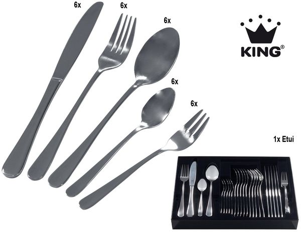 KING Besteck-Set »VIERAILLA« (31-tlg), 6 Personen, Edelstahl 18/0, inkl. Etui
