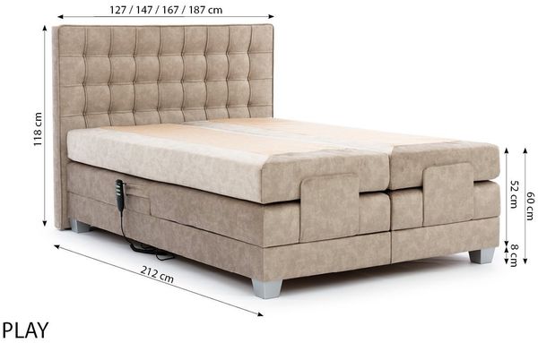 yourhouse24 Boxbett Play Hotelbett elektrisch verstellbare Liegefläche Kontinentales Bett