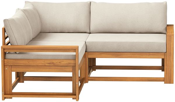 STEELSØN 'Mizaru' Premium Gartenlounge, Gartenmöbel Set, taupe, Akazienholz, wetterfest und UV-beständig, Outdoor Ecksofa mit 2 Sitzen Bild 10