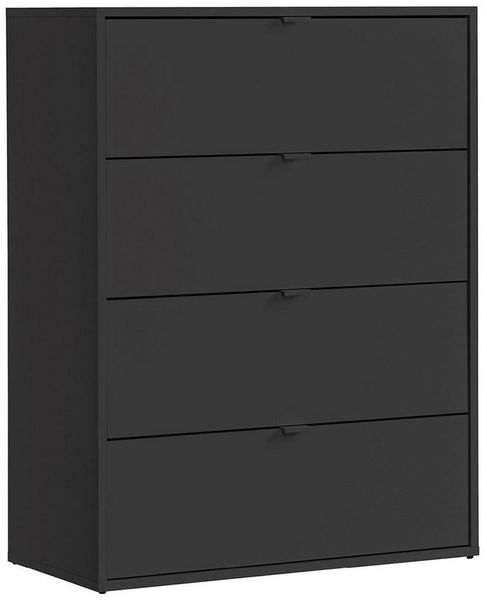 mokebo Sideboard Die Stilvolle (mit 4 Schubladen), Nachttisch, Highboard, Anrichte oder Kommode in Schwarz