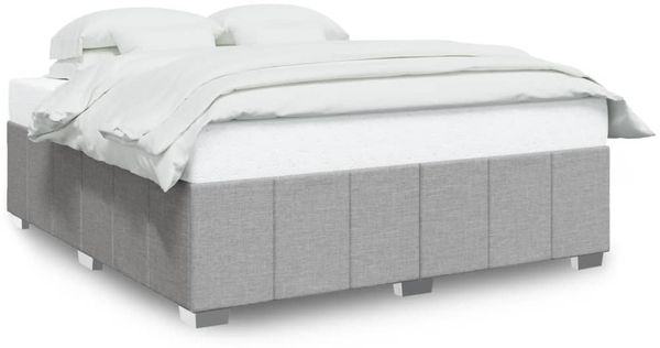 Doppelbett, Bettgestell Modernen ohne Matratze Hellgrau 200x200 cm Stoff d2598e
