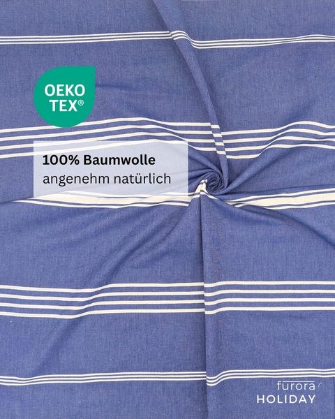furora HOLIDAY Saunatuch Strandtuch Hamamtuch: groß 100x200 cm Saunatuch, Strandhandtuch dünn, Strandtuch Saunatuch aus 100% Baumwolle Strandtuch Set