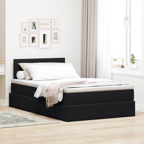 vidaXL Bett mit Stauraum und LED Schwarz 120 x 200 cm Samt 3371387