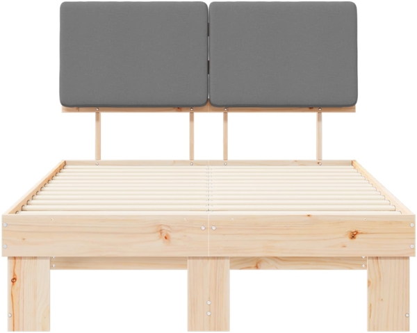vidaXL Bettgestell mit gepolstertem Kopfteil Hellgrau 120x200 cm 877349 Bild 4