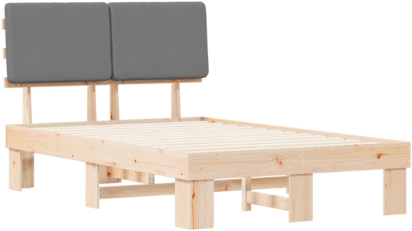vidaXL Bettgestell mit gepolstertem Kopfteil Hellgrau 120x200 cm 877349 Bild 3