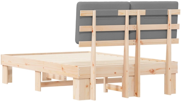 vidaXL Bettgestell mit gepolstertem Kopfteil Hellgrau 120x200 cm 877349 Bild 6