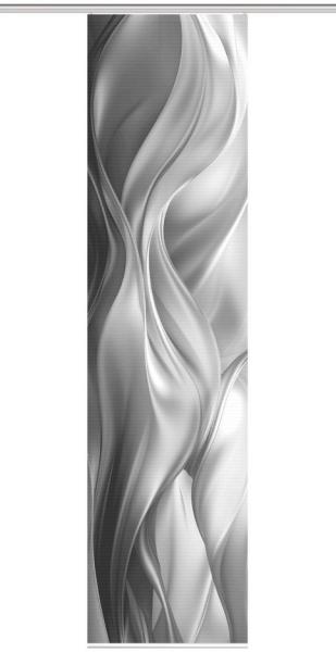 HOME in green Home In Green | Schiebevorhang Bambusoptik Recycelt Digitaldruck "Alcina" 245 x 60 cm 1x Schiebewand inkl. Paneelwagen und Klemmleiste Grau