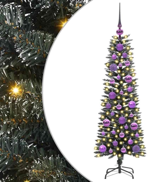 vidaXL Künstlicher Weihnachtsbaum mit 150 LEDs mit Ständer Grün 120 cm 3395922
