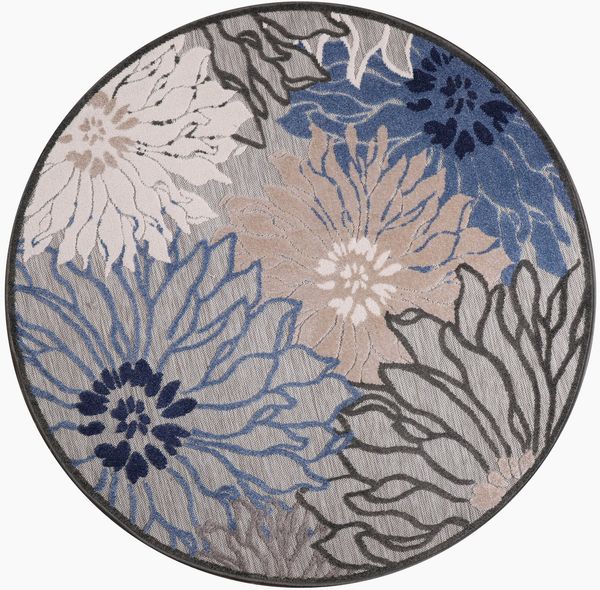 Sanat Teppich Floral 2 Outdoor, rund, Höhe: 6 mm, In- und Outdoor geeignet, florales Design, Balkon, Terasse