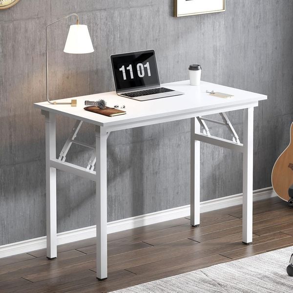 Kleiner Klapptisch 80x40cm Weiß PC-Schreibtisch Home Office Eckschreibtisch