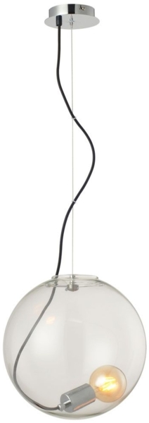 s.luce Sphere Pendelleuchte Glaskugel Chrom, Klar Ø 40cm