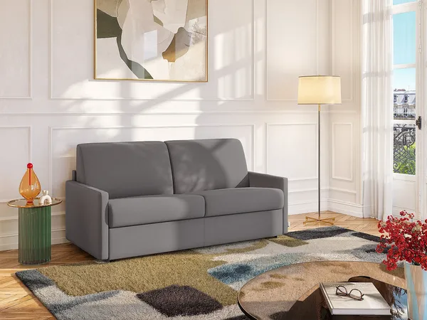 Vente-unique - CALIFE Sofa Stoff Grau - B 223 cm94 cm x H 85 cm x L 190 cm