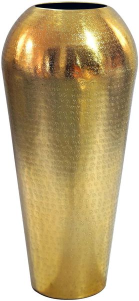 Dekovase Aluminium 50cm Gold - Standvase groß - Bodenvase rund modern - Vase Metall für Blumen - Design Wohnzimmer Deko - Wohndeko Handmade