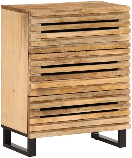 vidaXL Sideboard 60x34x75 cm Raues Massives Mangoholz 377451